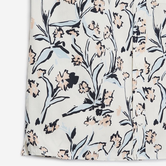 NWOT The Kooples “ECRU COTTON SHIRT WITH FLORAL PRINT” - Picture 8 of 13